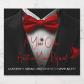 Étiquette de champagne Smoking Red Black (Étiquettes simples)