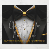 Étiquette de champagne Tuxedo noir et or pour homm (Étiquettes simples)