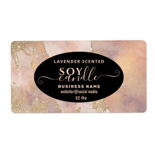 Étiquette de chandelle à l'aquarelle de lavage bri