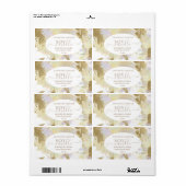 Étiquette de chandelle à l'aquarelle or (Feuille entière)