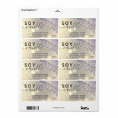 Étiquette de chandelle de soy scintille de scintil (Feuille entière)
