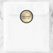 Étiquette de chandelle en soja noir or de luxe (Sac)