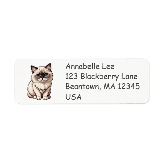 Étiquette de chat Birman mignon (Devant)