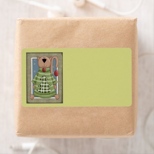 Étiquette de chat de Noël (En situation)