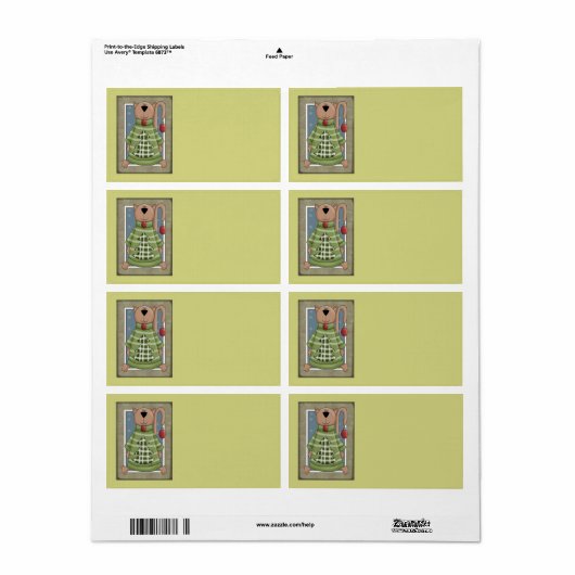 Étiquette de chat de Noël (Feuille entière)