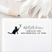 Étiquette de chat noir (En situation)