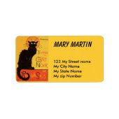 Étiquette de chat noir, (Devant)