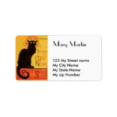 Étiquette de chat noir, (Devant)