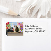 Étiquette de chats d'observation des oiseaux (En situation)