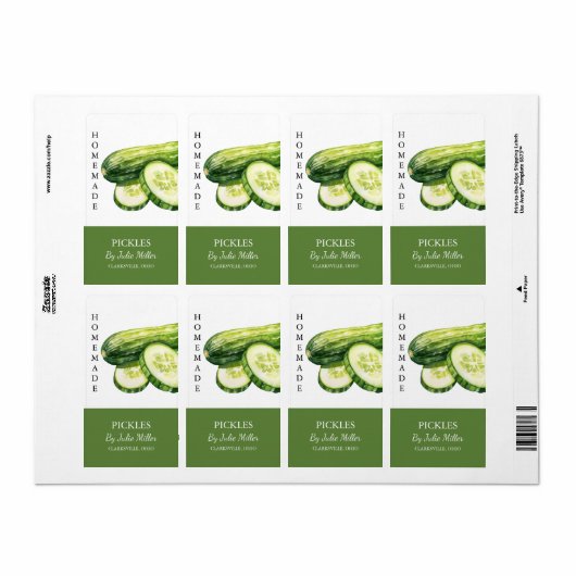 Étiquette de chaudières de concombre maison modern (Feuille entière)