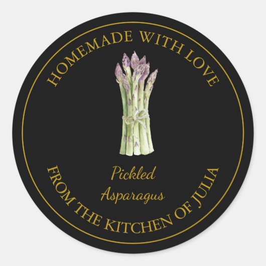 Étiquette de chiche à l'Asperge fait maison en or  (Devant)