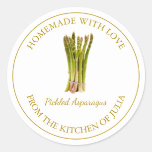 Étiquette de chiche Asparagus fait maison Blanc