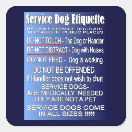 Étiquette de chien de service (Devant)