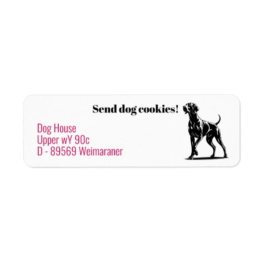 Étiquette de Chien Weimaraner (Devant)
