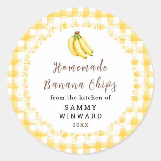 Étiquette de Chips de Banane Maison (Devant)