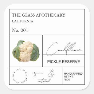 Étiquette de chou-fleur apothecaire
