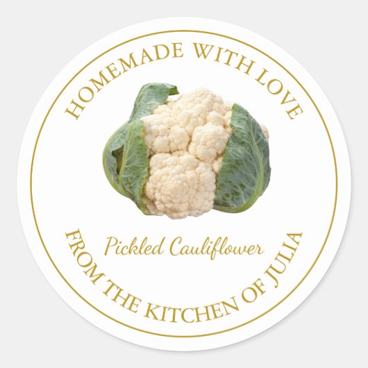 Étiquette de chou-fleur fait maison | Blanc (Devant)