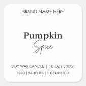 Étiquette de chute minimaliste Citrouille épice (Devant)