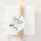 Étiquette de Chutney de Tomate avec feuille de tom (En situation)