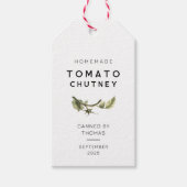 étiquette de Chutney de Tomate avec feuille de tom (Devant)