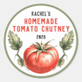 Étiquette de Chutney de Tomate fait maison de styl (Devant)