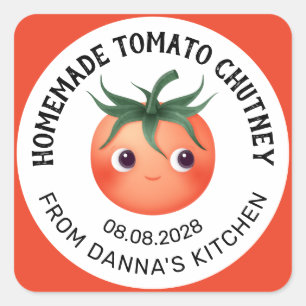Étiquette de Chutney de Tomate Maison avec tomate