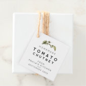 Étiquette de Chutney de Tomate Moderne avec feuill (En situation)