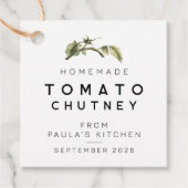 Étiquette de Chutney de Tomate Moderne avec feuill (Devant)