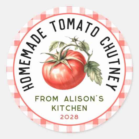 étiquette de chutney de tomate modifiable aquarell (Devant)
