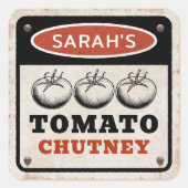Étiquette de Chutney de Tomate Personnalisée Rusti (Devant)