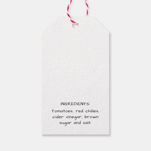 Étiquette de chutney de tomates (Dos)