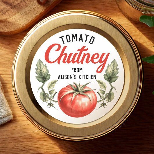 Étiquette de chutney de tomates fait maison avec s