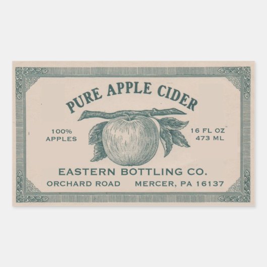 Étiquette de cidre de pomme Vintage entièrement mo (Devant)