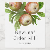 étiquette de cidre de pommes aquarelle (Étiquettes simples)