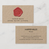 étiquette de cire à pattes de chien rustique (Devant / Derrière)