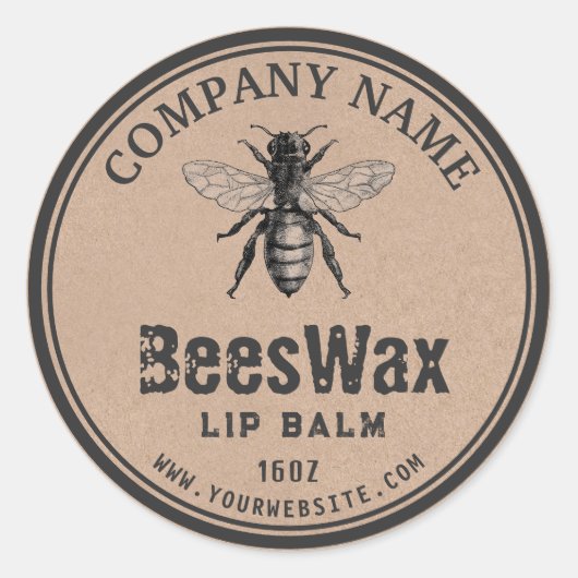 Étiquette de cire d'abeille Kraft | Logo de better (Devant)