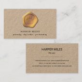 étiquette de cire de paille d'or pour chien rustiq (Devant / Derrière)