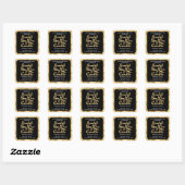 Étiquette de cire de soja parfumé noir et or (Feuille)