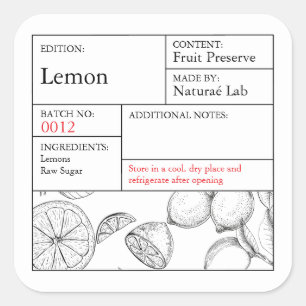 étiquette de citron de l'Apothicaire Noir & Blanc