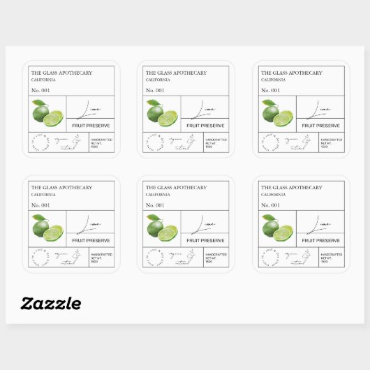 Étiquette de citron vert d'apothicaire (Feuille)