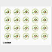 Étiquette de citrons verts Gingham faits à la main (Feuille)
