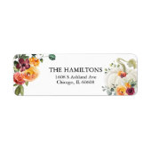 Étiquette de citrouille blanche florale de Bourgog (Devant)