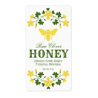 Étiquette de Clover d'abeilles miel