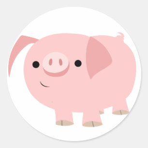 Étiquette de cochon en caricature