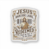 Étiquette de code-barres Jésus Rachetée Jésus Code (Devant)