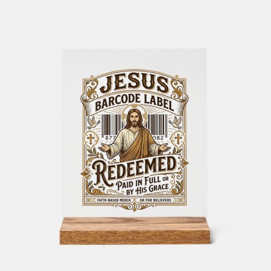 étiquette de code-barres Jésus Rachetée Jésus code (Recto)