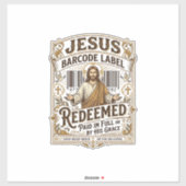 étiquette de code-barres Jésus Rachetée Jésus code (Feuille)