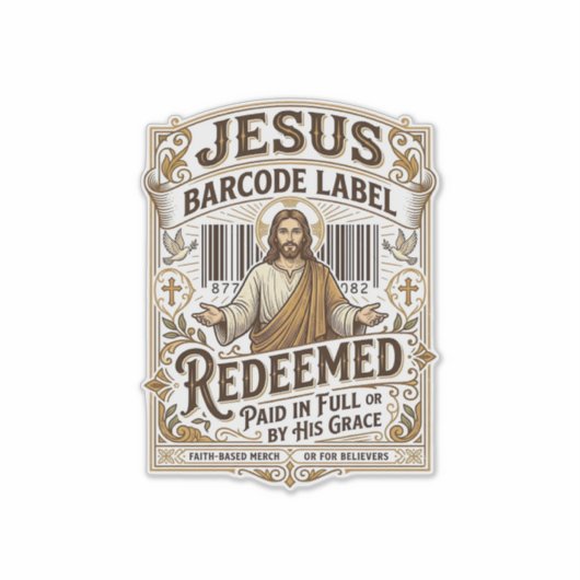 étiquette de code-barres Jésus Rachetée Jésus code (Devant)