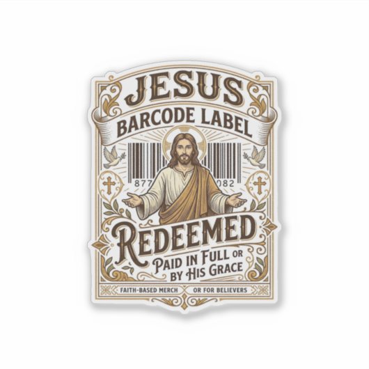 étiquette de code-barres Jésus Rachetée Jésus code (Devant)