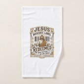 étiquette de code-barres Jésus Rédimé Jésus code-b (Serviette à main)